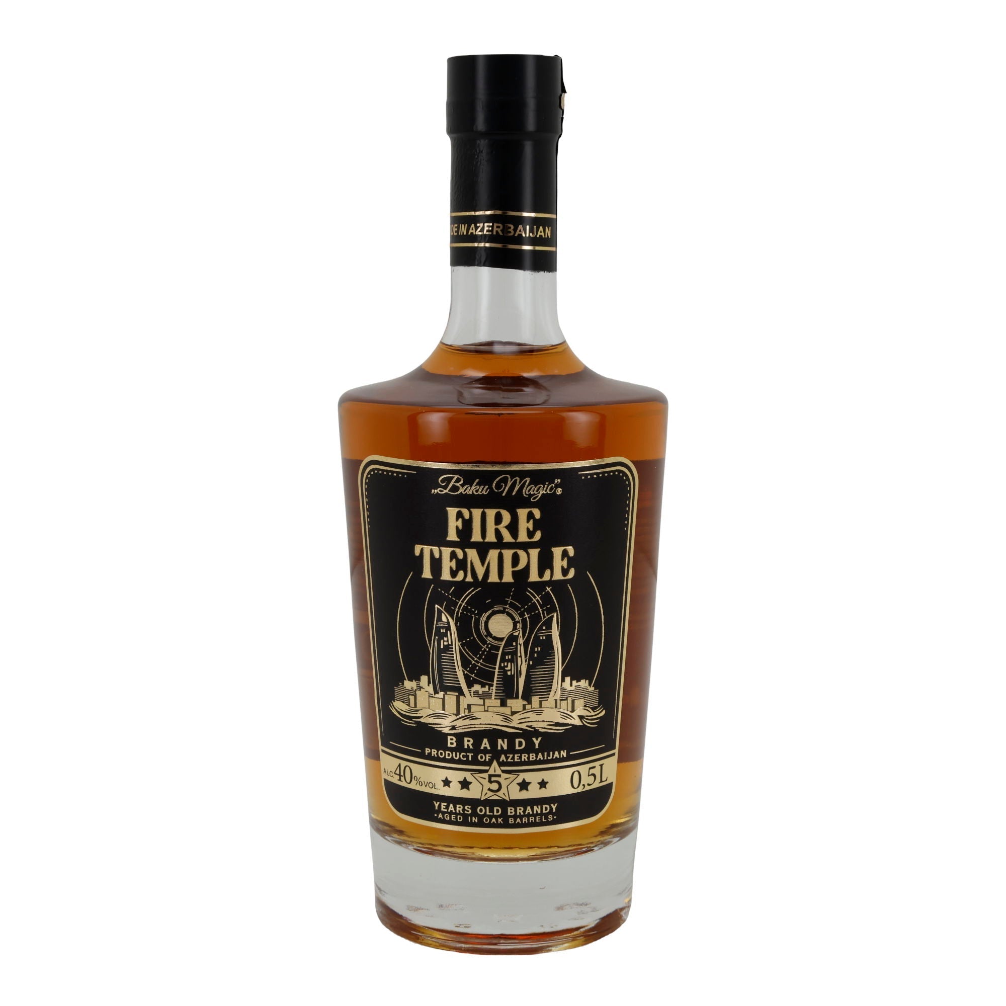 VSOP Brandy aus Aserbaidschan Baku Magic Fire Temple | Alkohol | 1 l Flasche Baku Magic